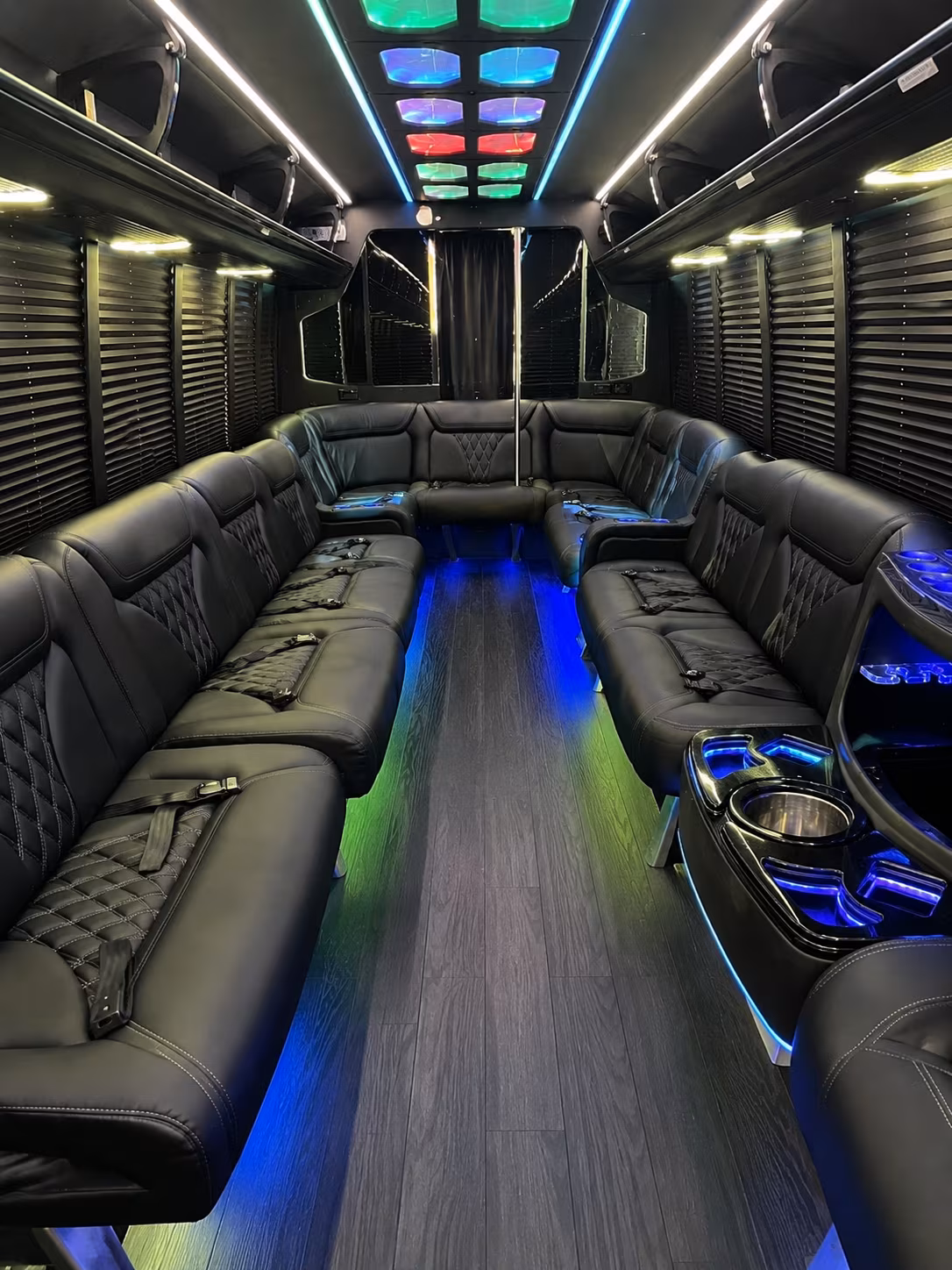 portsmouth 20 passenger party bus interior