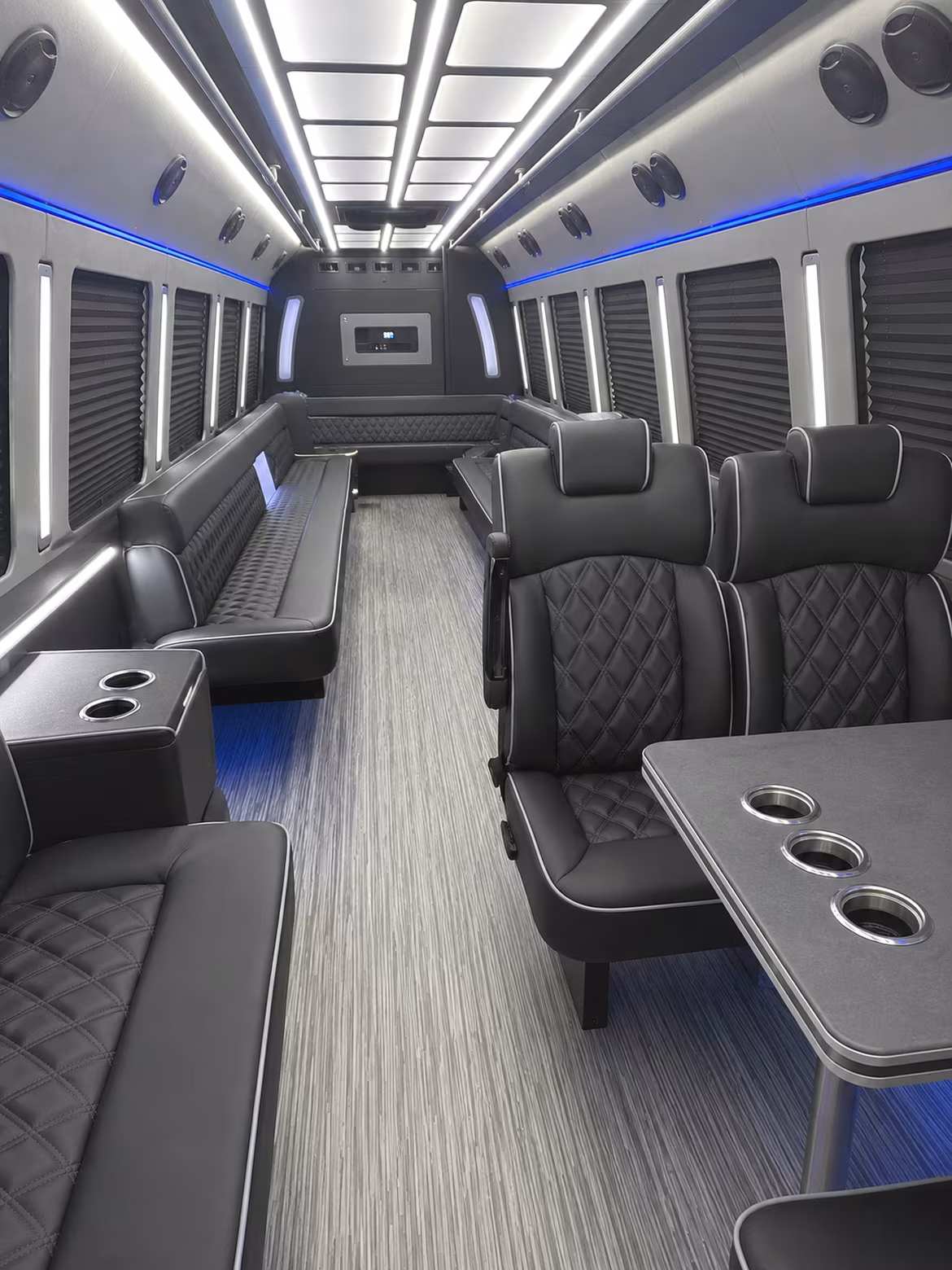 portsmouth 25 passenger party bus inside