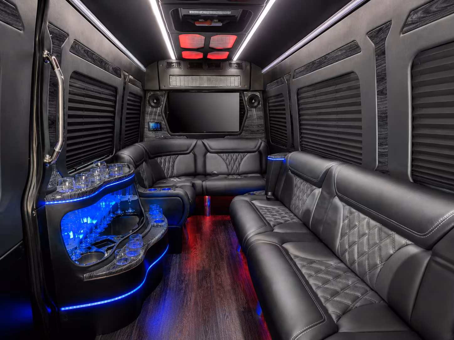 portsmouth 30 passenger party bus interior