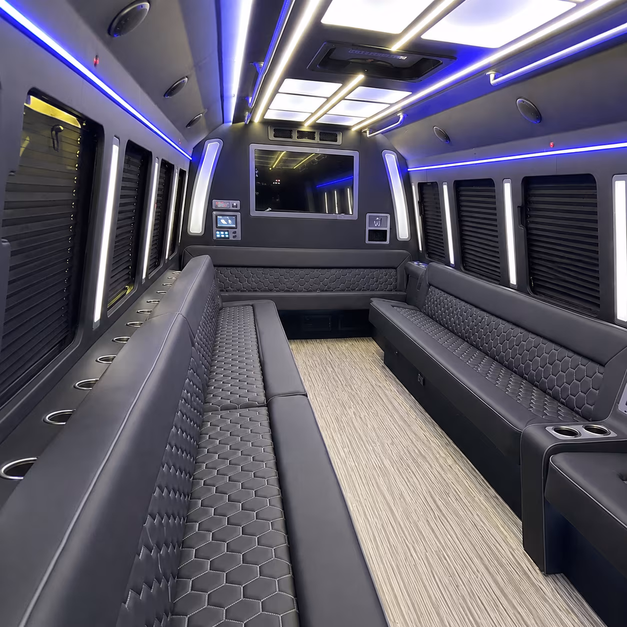 portsmouth 40 passenger party bus inside