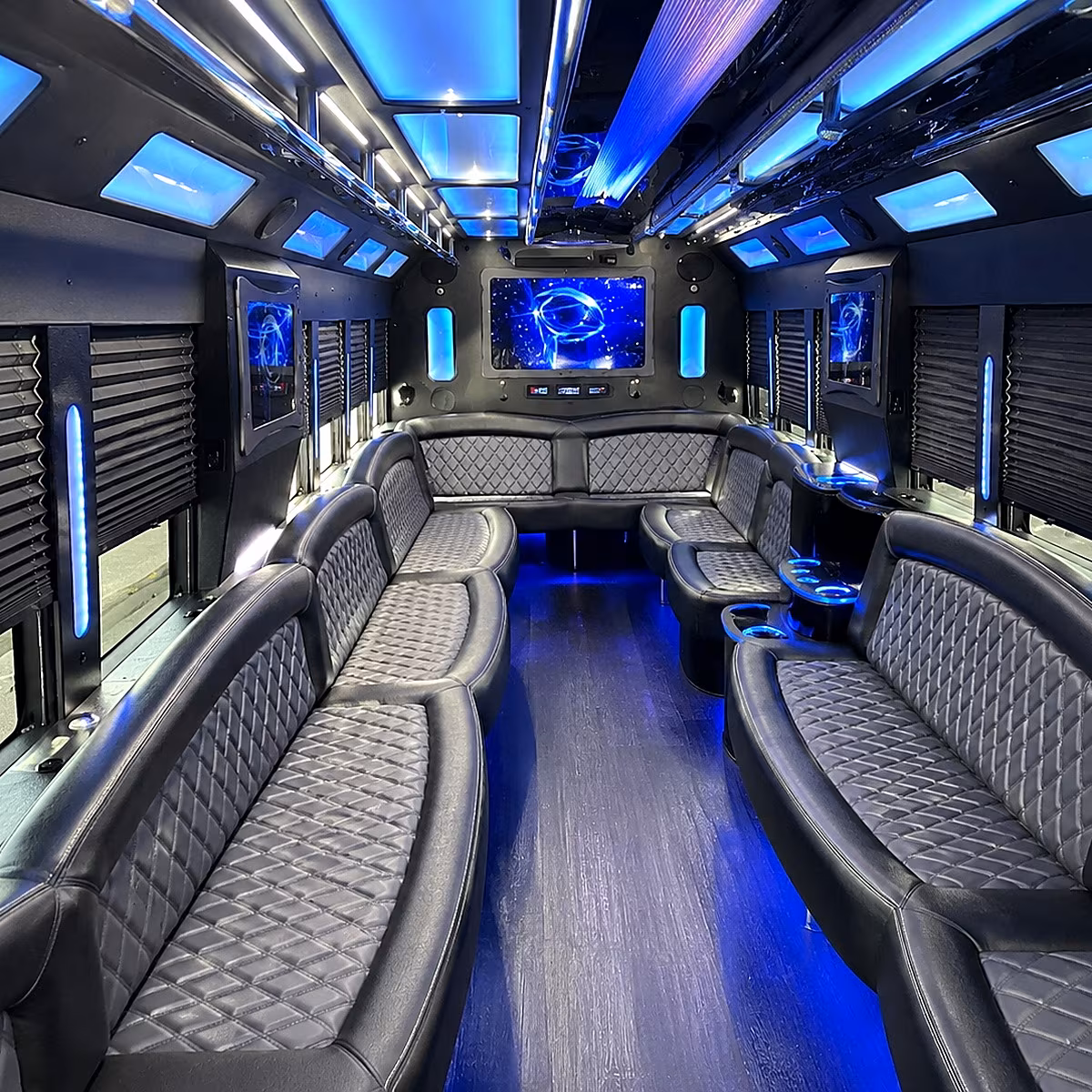 portsmouth 50 passenger party bus interior